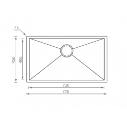 Ανοξείδωτος Νεροχύτης 77×45 Επικαθήμενος Sanitec Filo Quadra 11906 Inox Σατινέ